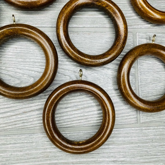 Vintage Wood Pole Set Decorative Curtain Rod Bracket Finial Ring / diy ornaments - Picture 8 of 8